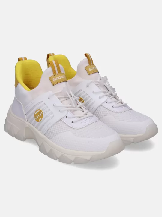 Yuki White & Yellow Sneakers | BAGATT Shop